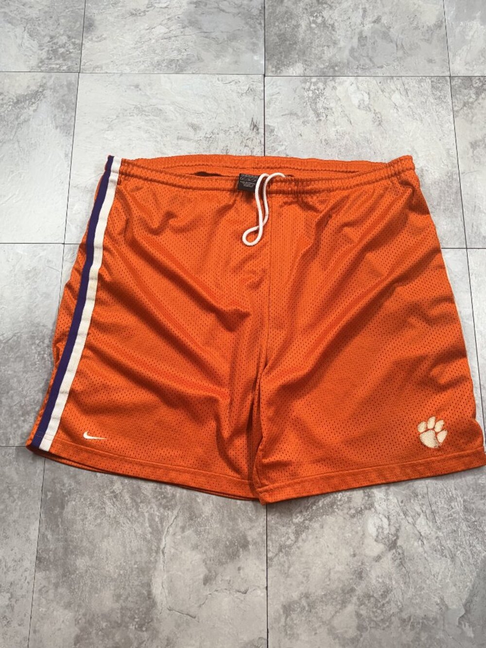 Nike Clemson Tigers Basketball Shorts Men's L Orange Purple NCAA Vintage Y2K